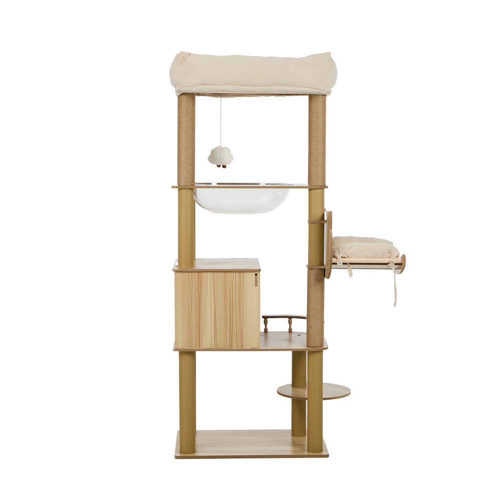 Cat Tree Tower Scratching Post Cats Condo House Bed Wood 150cm