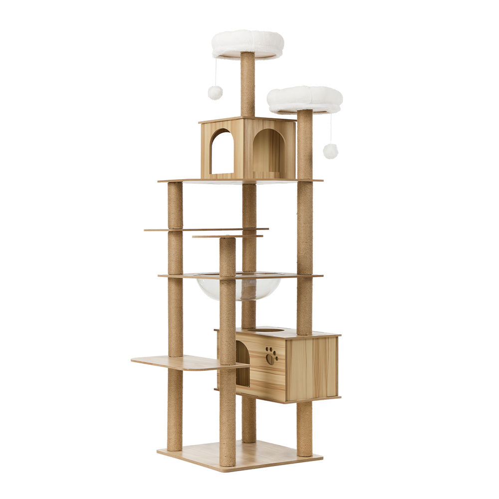 Cat Tree Tower Scratching Post Cats Condo House Bed Wood 186cm