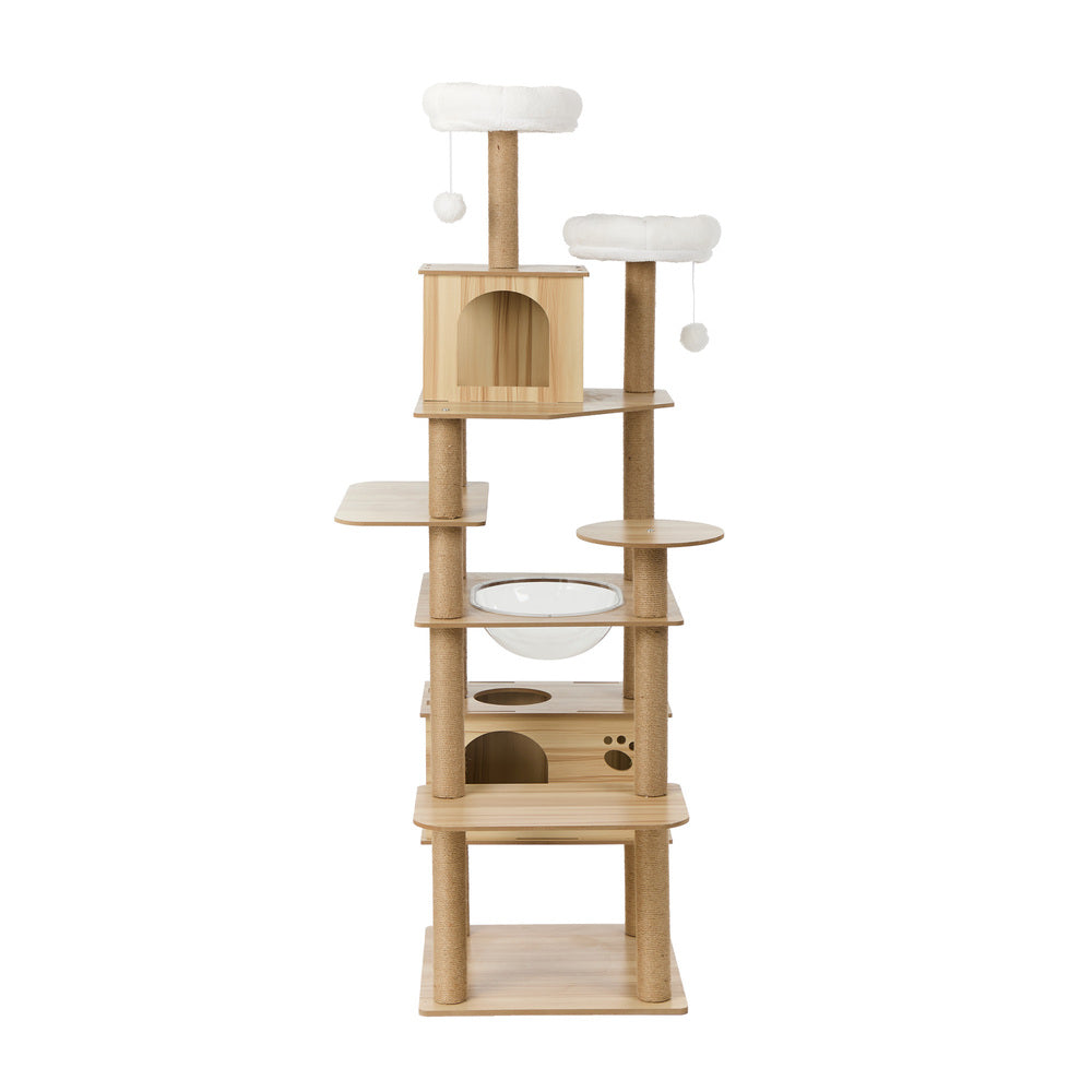 Cat Tree Tower Scratching Post Cats Condo House Bed Wood 186cm
