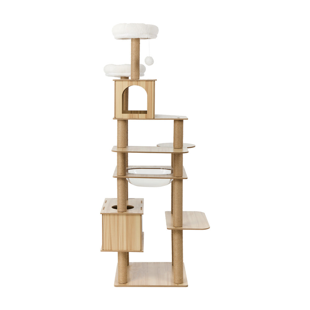 Cat Tree Tower Scratching Post Cats Condo House Bed Wood 186cm