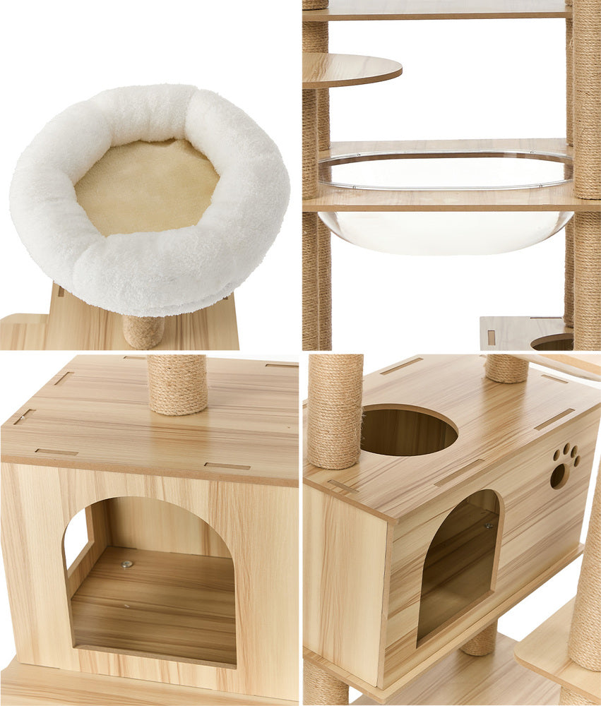 Cat Tree Tower Scratching Post Cats Condo House Bed Wood 186cm