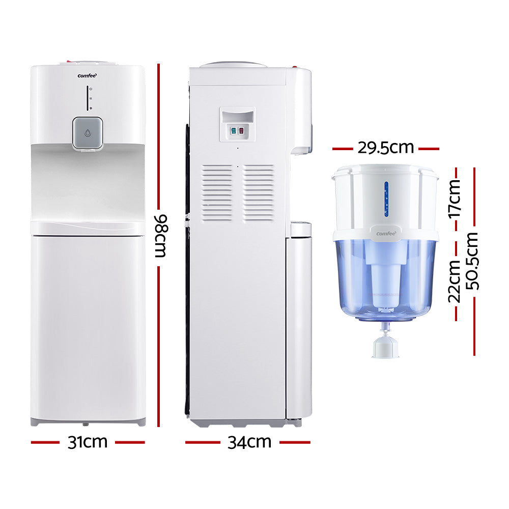 Water Cooler Dispenser Stand Chiller Cold Hot 15L Purifier Bottle Filter-White