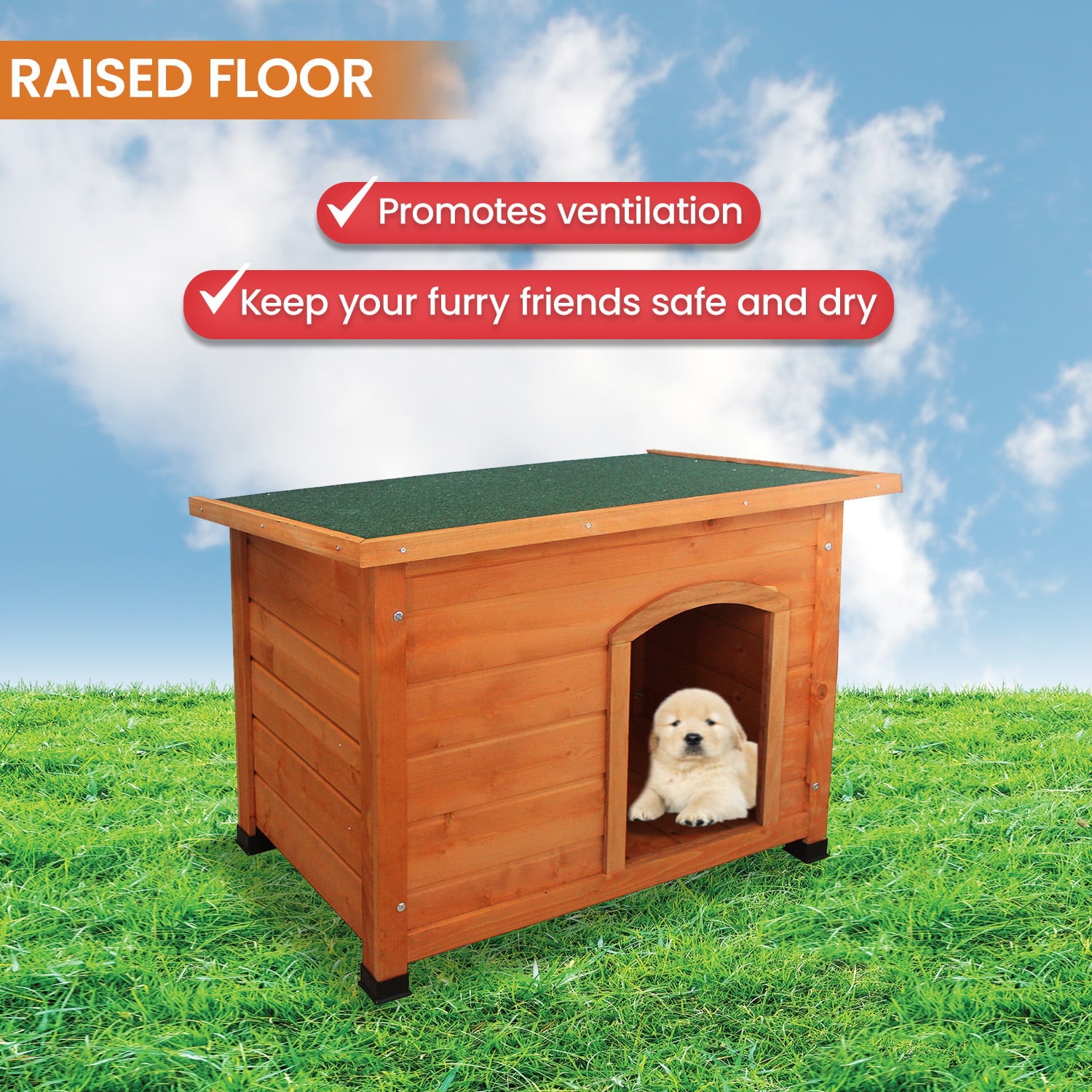 Wooden Dog Kennel Small 85x50x61cm