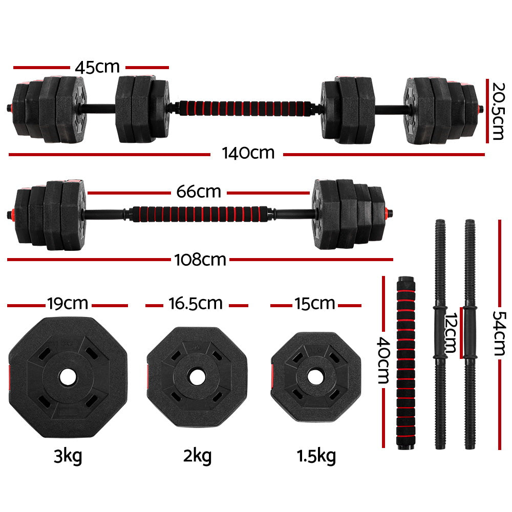 40KG 2-in-1 Dumbbell Barbell Set
