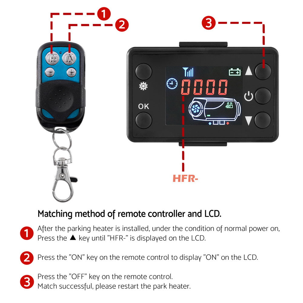 5Kw Portable Diesel Air Heater Remote Control Lcd Display Quick Heat Car | Camping Appliances - photo 6
