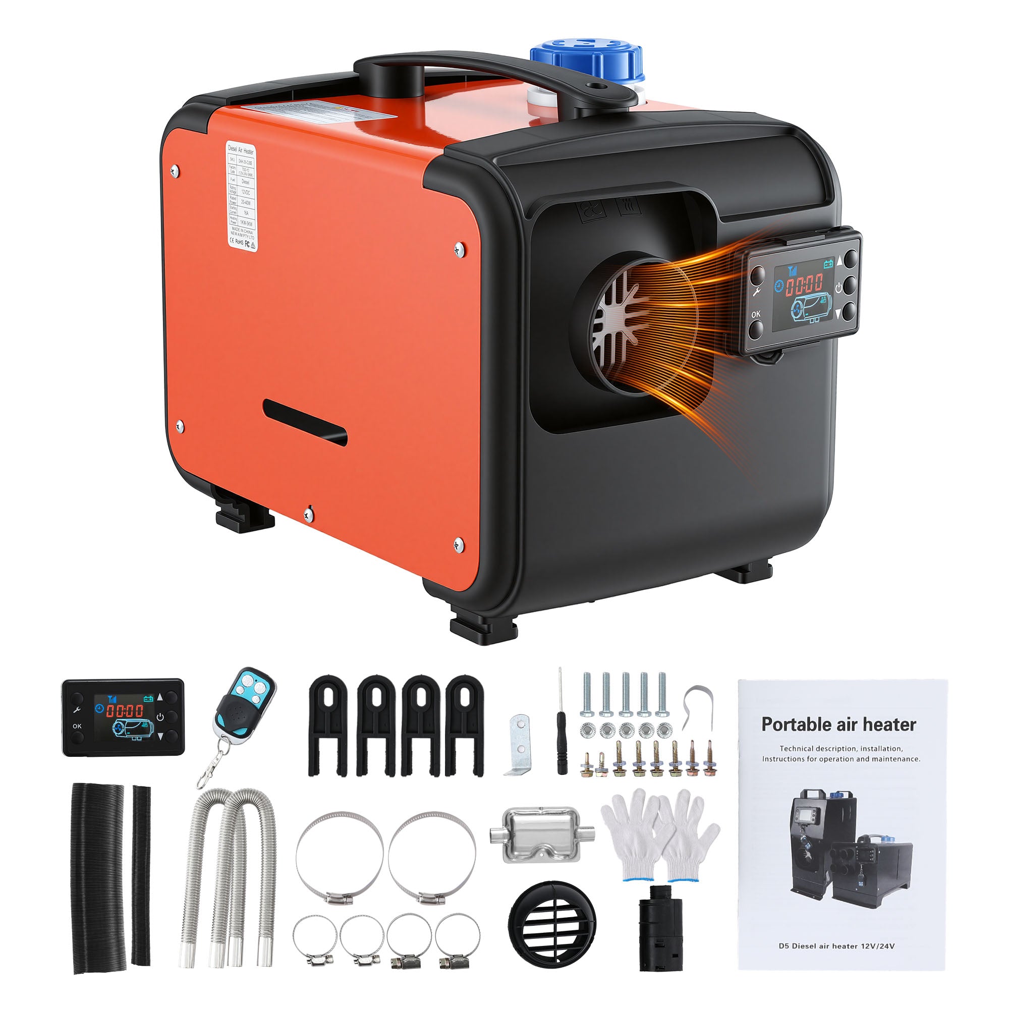 Diesel Air Heater 5KW 12V 24V LCD Remote Car RV | Simpledeals