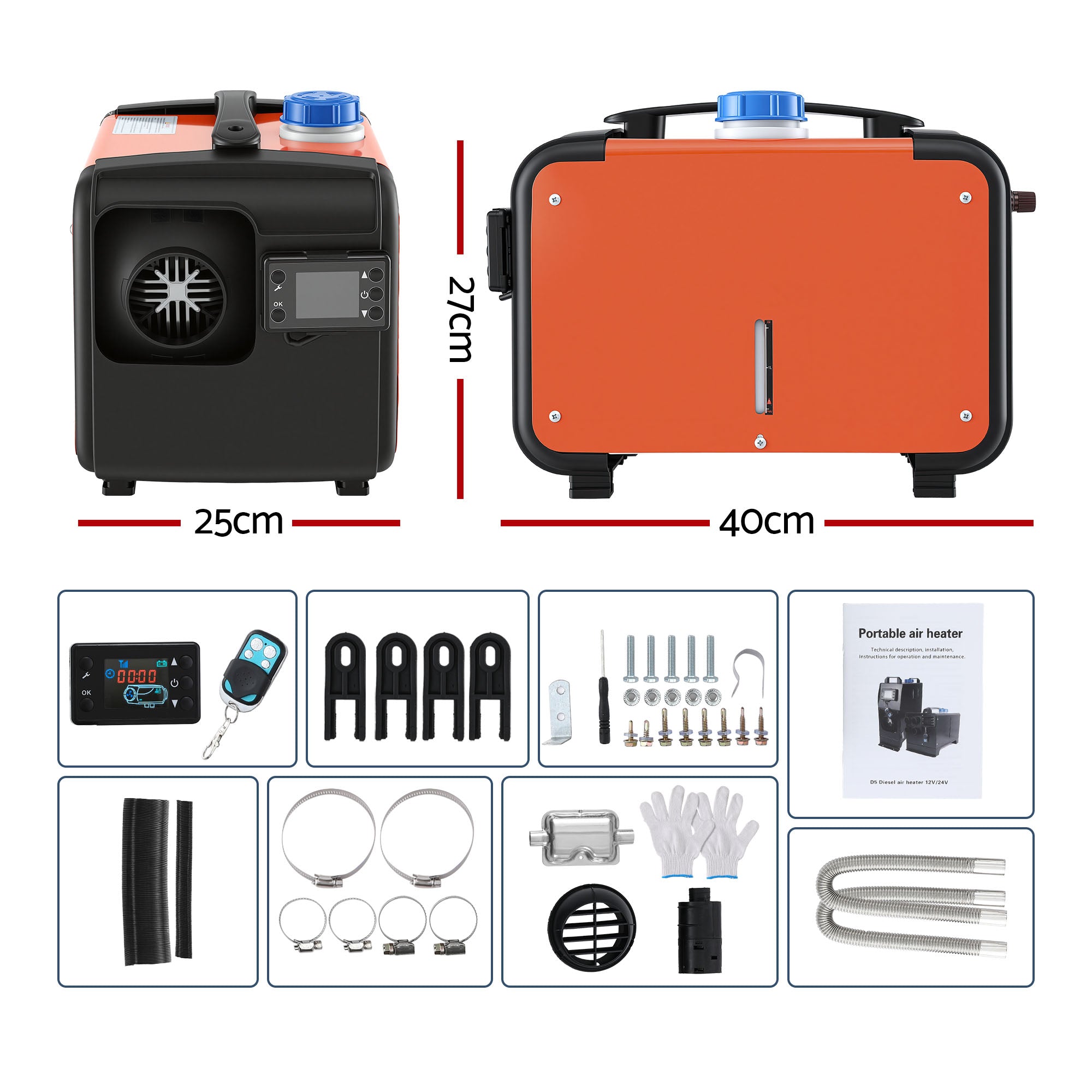 Diesel Air Heater 5KW 12V 24V LCD Remote Car RV | Simpledeals