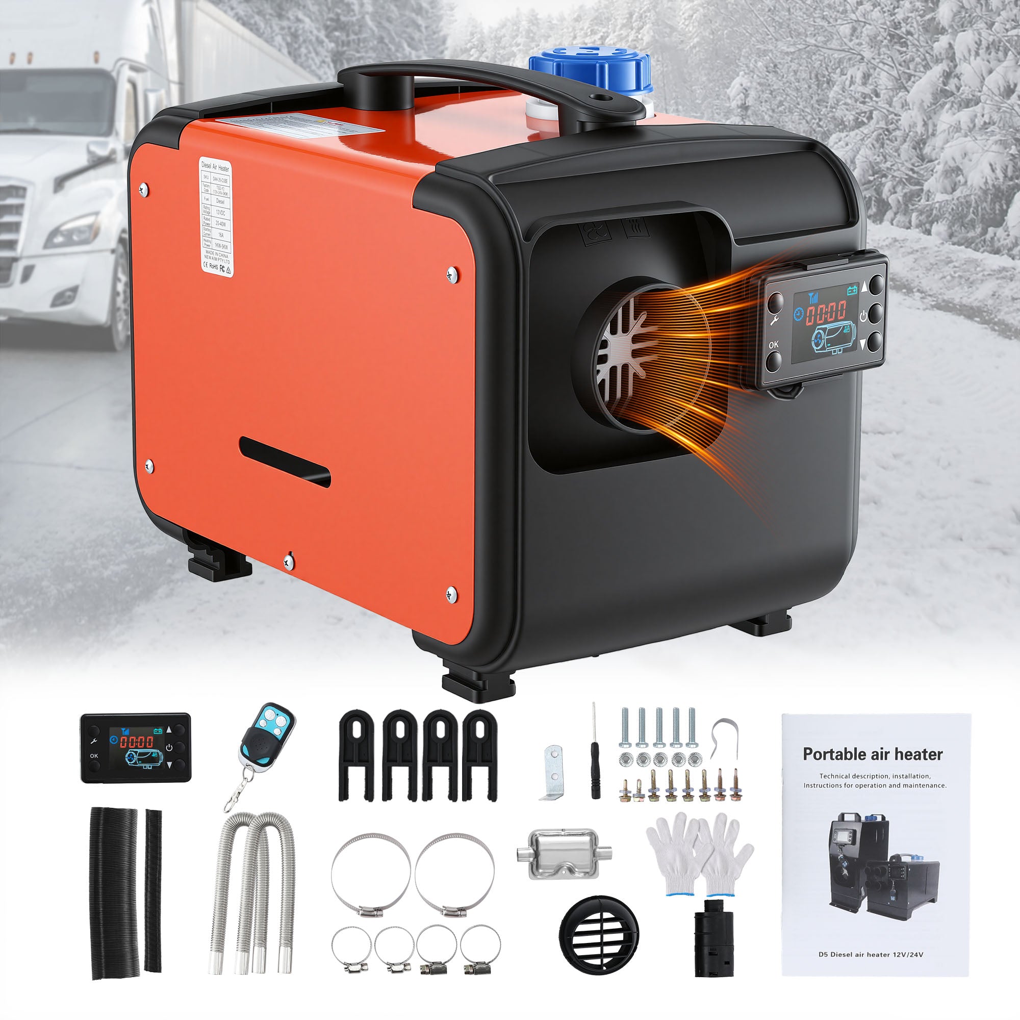 Diesel Air Heater 5KW 12V 24V LCD Remote Car RV | Simpledeals