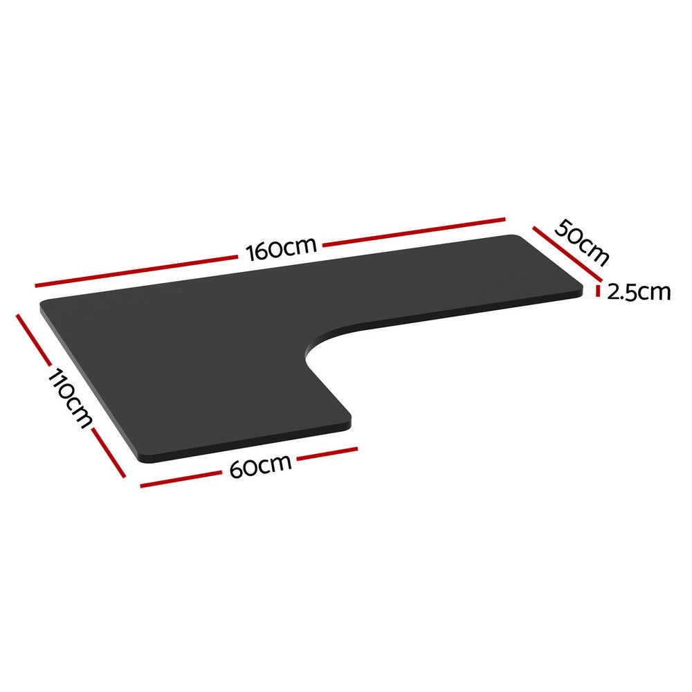 Standing Desk Top L-shape Black 160CM | 160Cm
