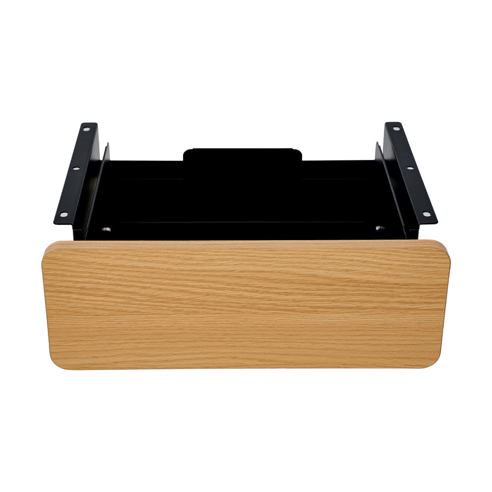 Under Desk Drawer with 2 Drawers Dividers Natural and Black