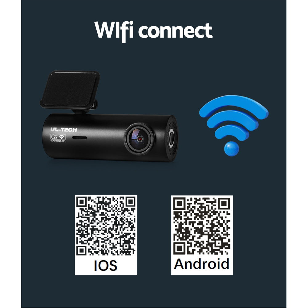 4K Dash Camera Hidden Front & Rear with WiFi Car Recorder