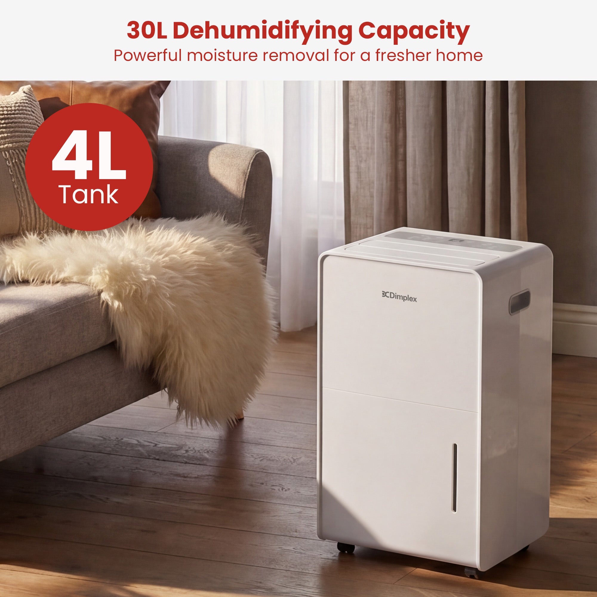 30L Portable Dehumidifier 4L Tank Timer | Simpledeals
