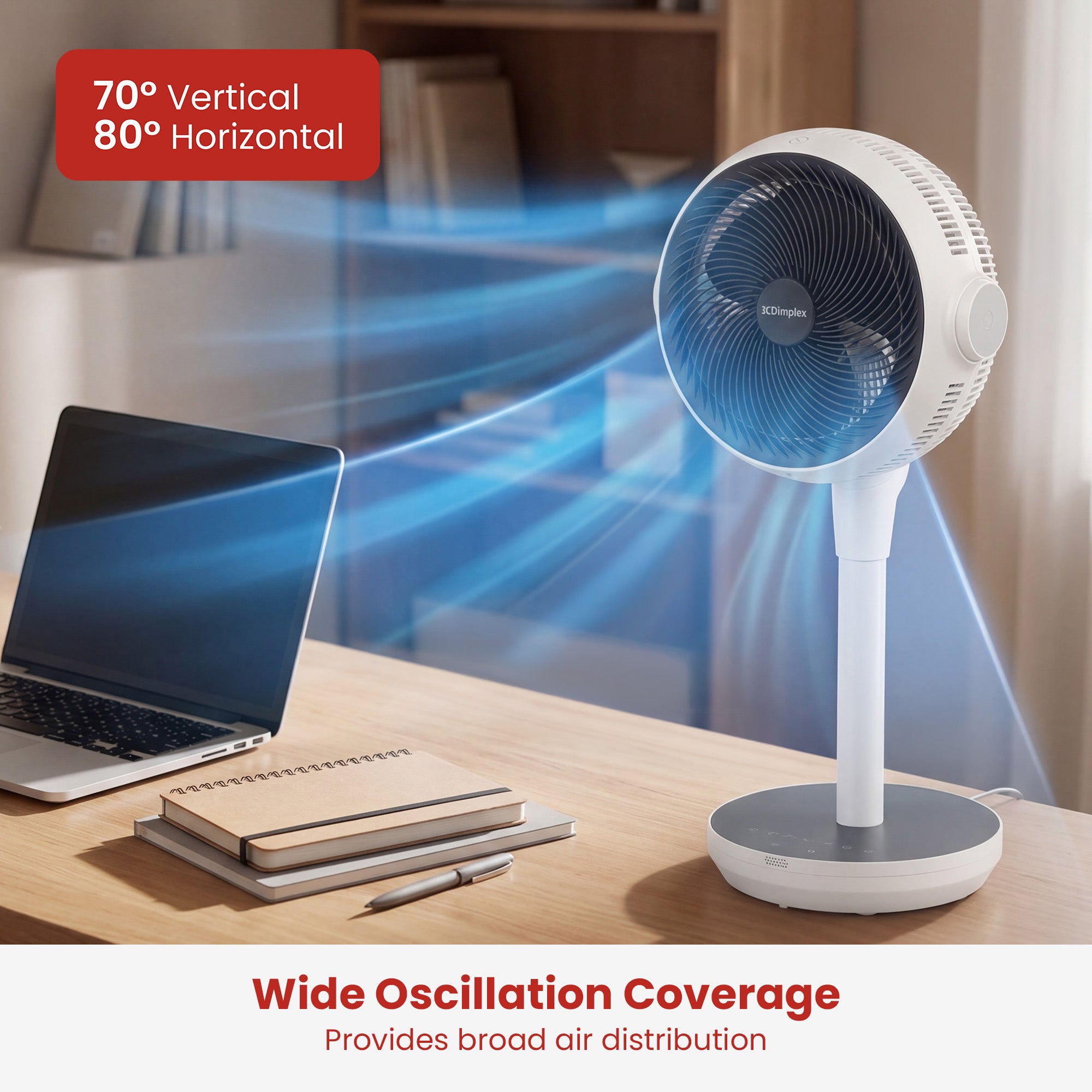 Heat Cool Pedestal Fan LED Display Timer | Simpledeals