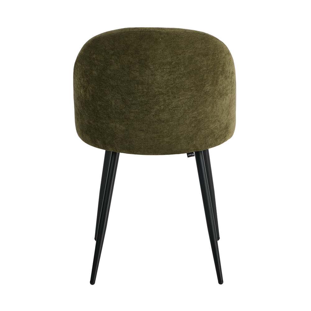 4x Dining Chairs Accent Armchair Upholstered Linen Green