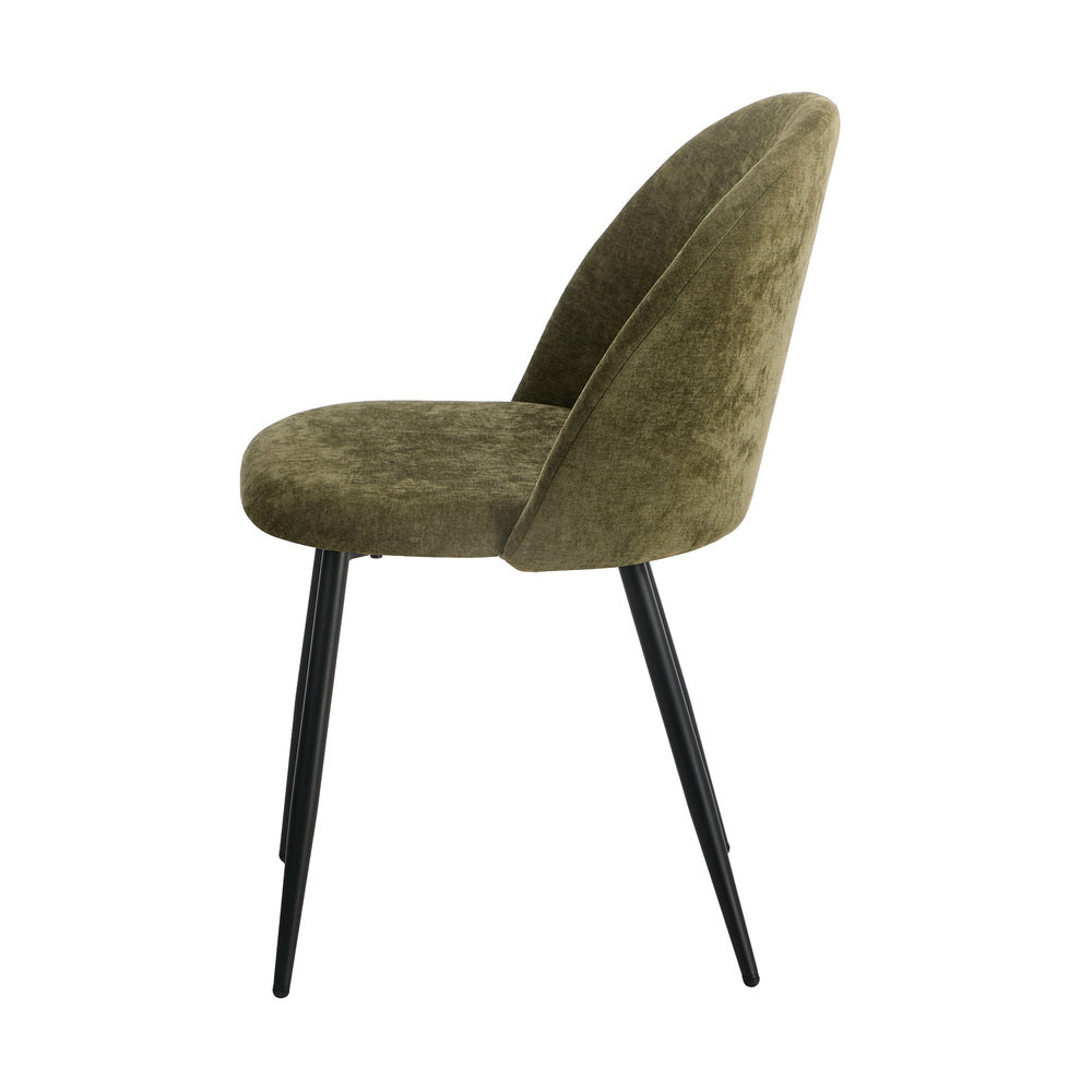 6x Dining Chairs Accent Armchair Upholstered Linen Green