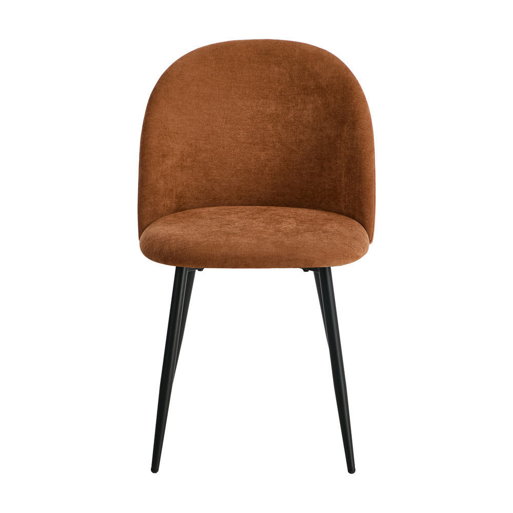6x Dining Chairs Accent Armchair Upholstered Linen Orange