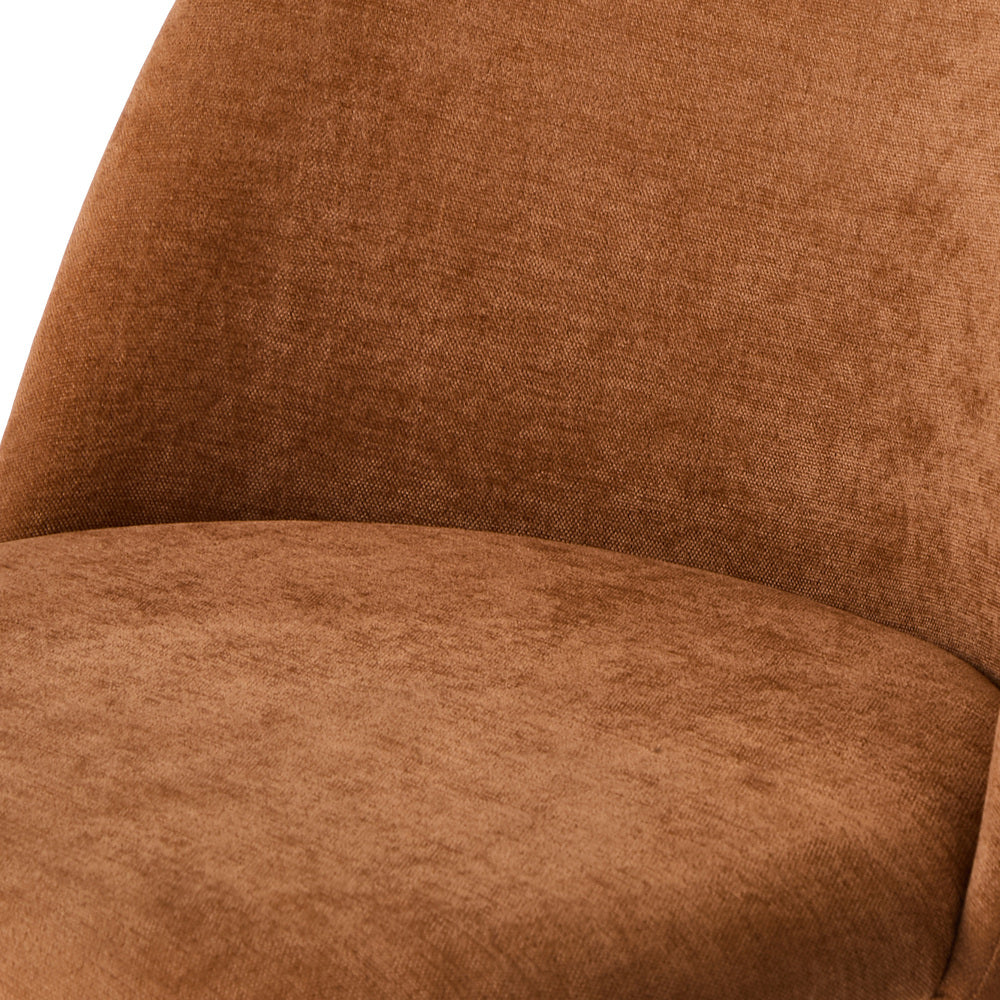 6x Dining Chairs Accent Armchair Upholstered Linen Orange