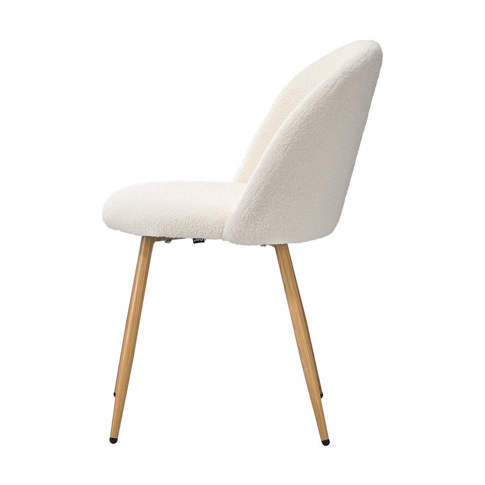 Dining Chairs Upholstered Sherpa Wooden White