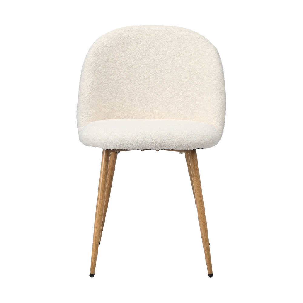 Dining Chairs Upholstered Sherpa Wooden White
