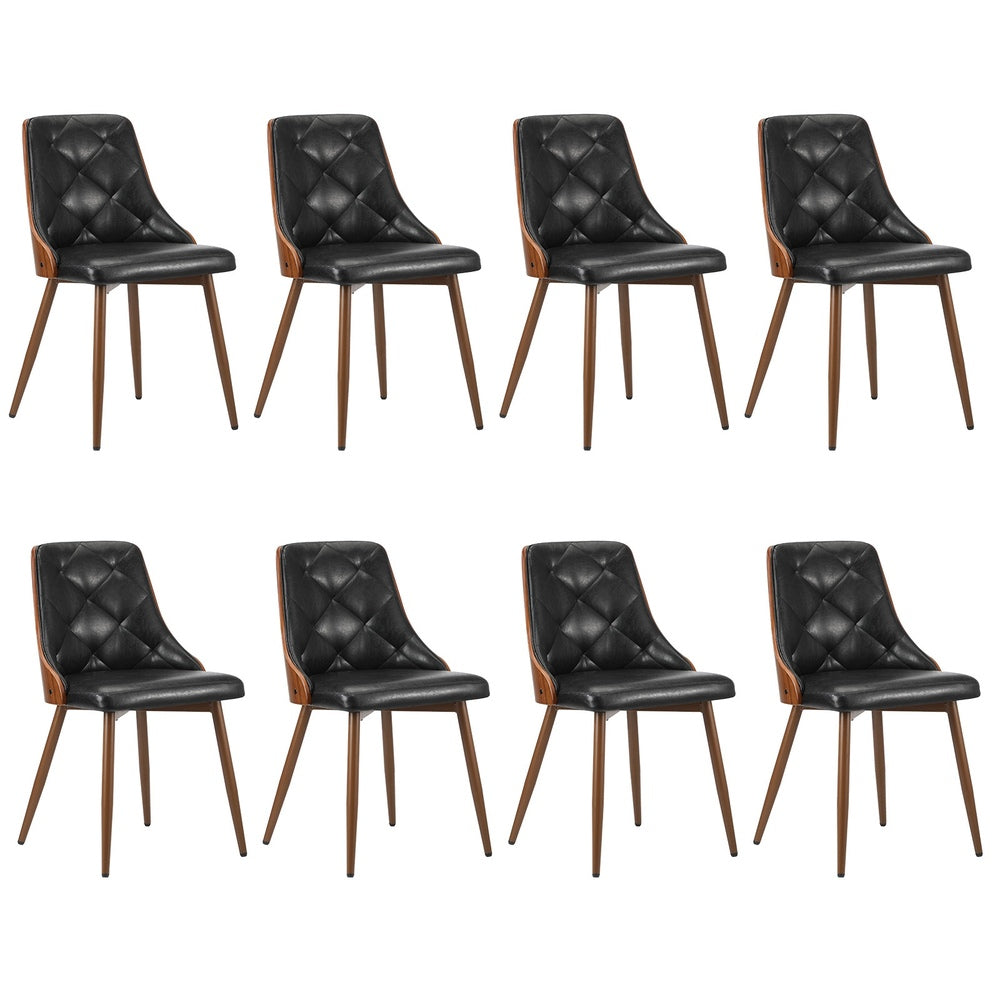 Dining Chairs Cafe Seat Retro PU Leather Black/White