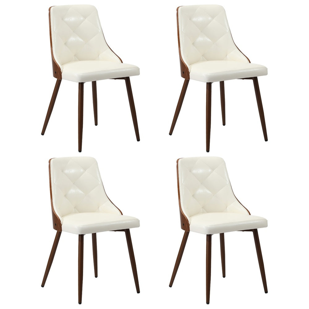 Dining Chairs Cafe Seat Retro PU Leather Black/White