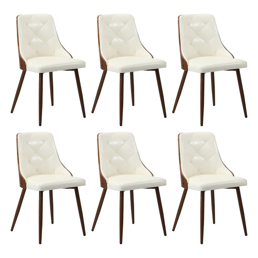 Dining Chairs Cafe Seat Retro PU Leather Black/White