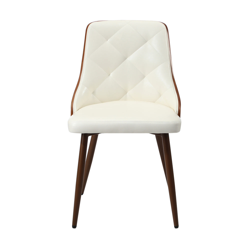 Set of 8 Dining Chairs Kitchen Lounge PU Leather White Modern Seating