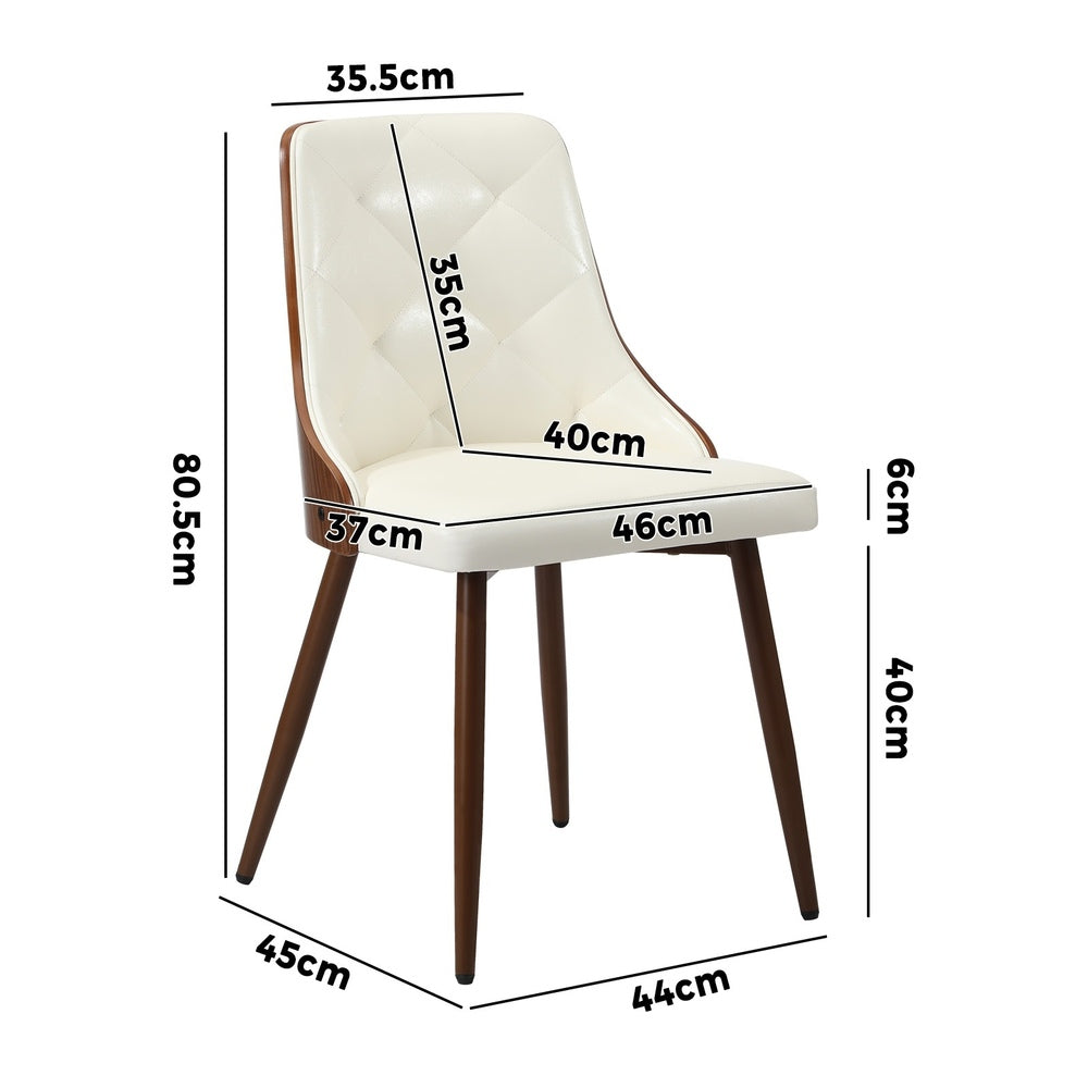 Set of 8 Dining Chairs Kitchen Lounge PU Leather White Modern Seating