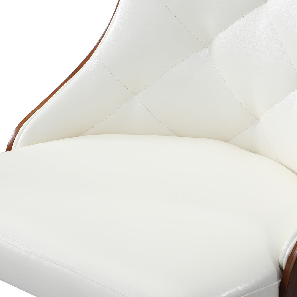 Set of 8 Dining Chairs Kitchen Lounge PU Leather White Modern Seating