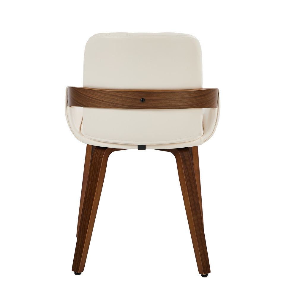 Bentwood Dining Chairs PU Leather Beige Set 2 | Simpledeals