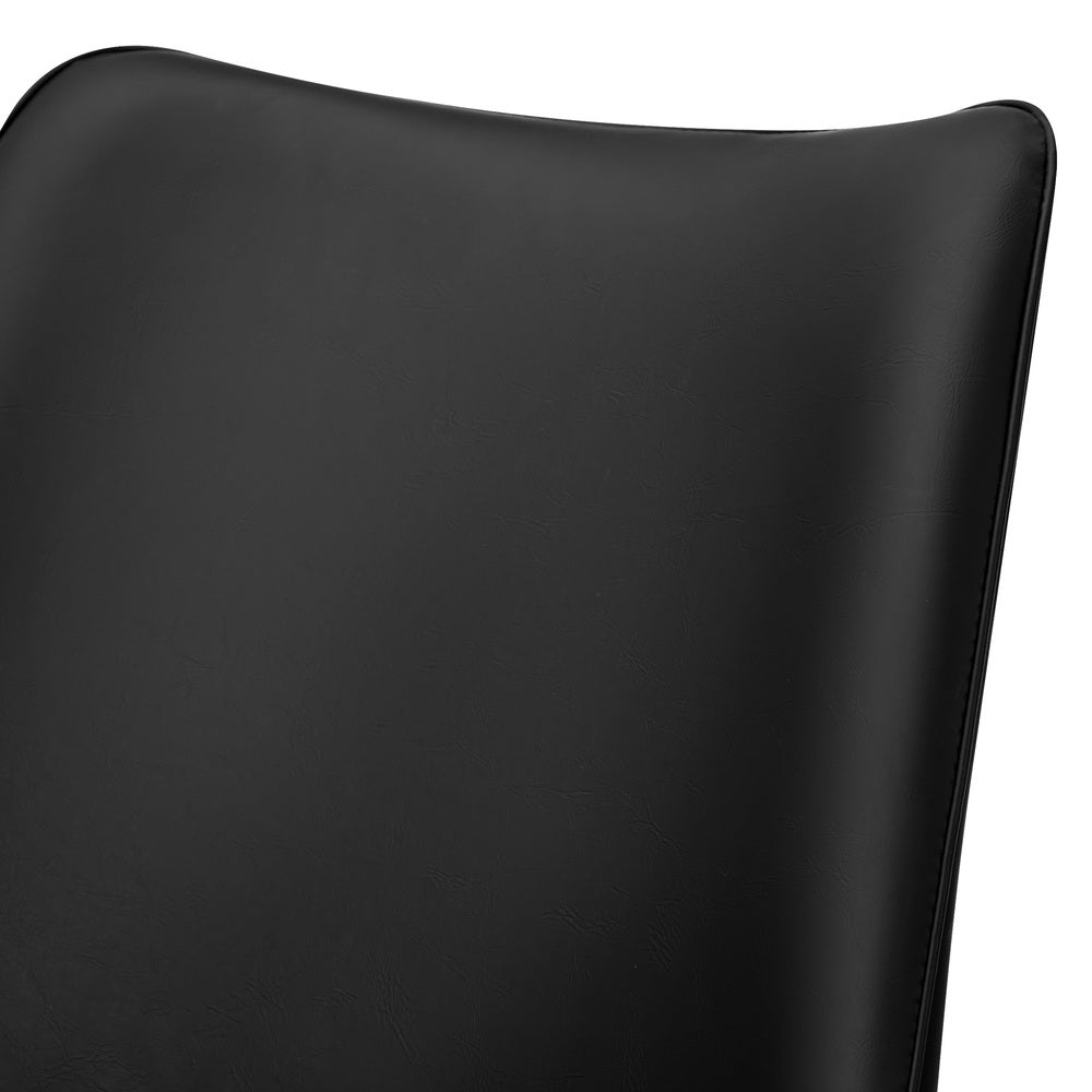 4x Dining Chairs Kitchen Accent Upholstered PU Leather Black