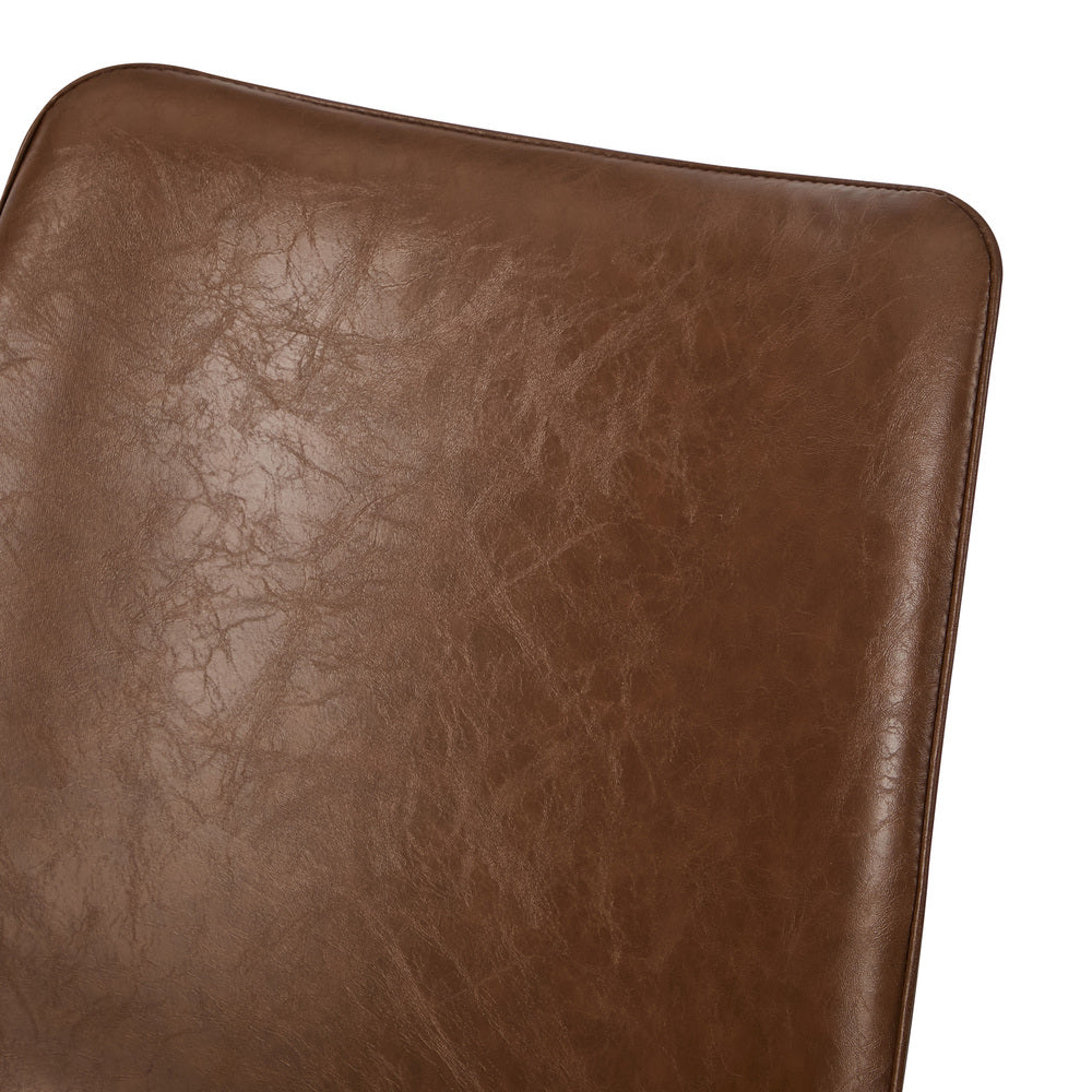 4x Dining Chairs Kitchen Accent Upholstered PU Leather Brown