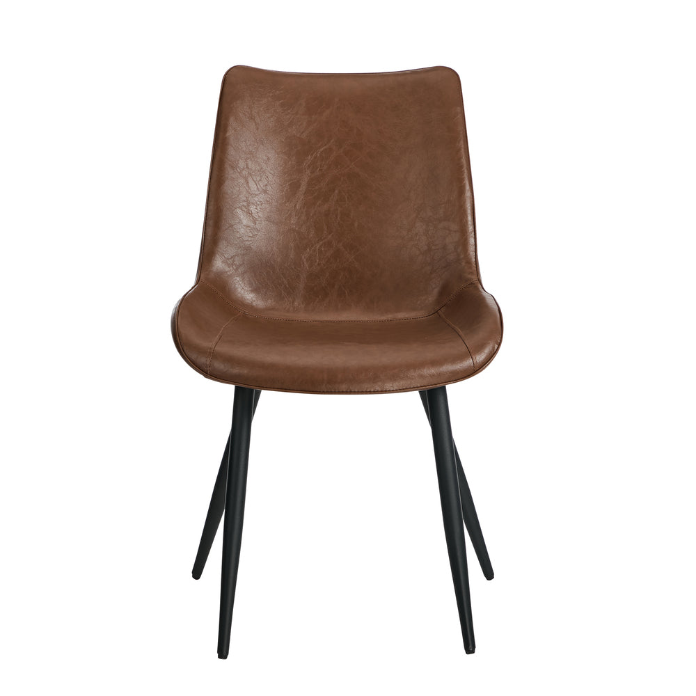 6x Dining Chairs Kitchen Accent Upholstered PU Leather Brown