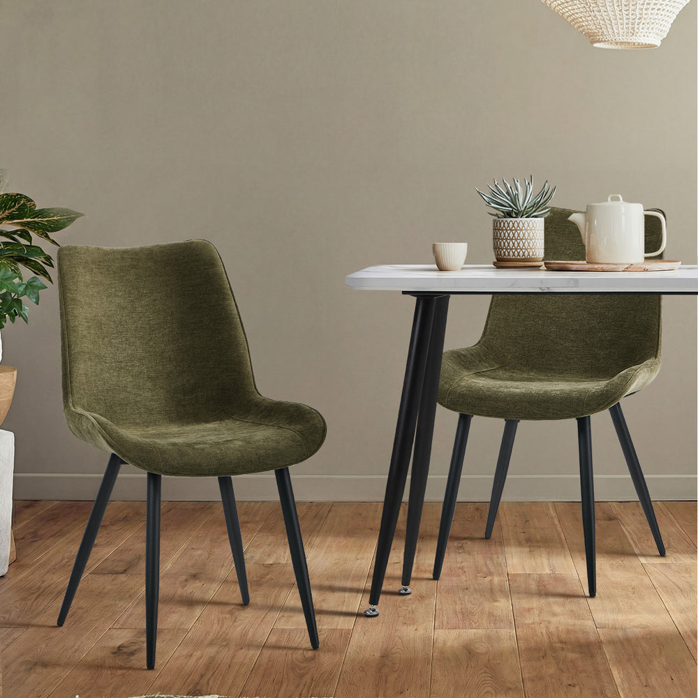 Accent Dining Chairs Linen Fabric