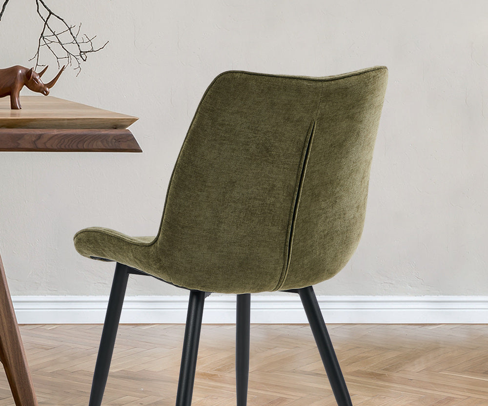 Dining Chairs Linen Fabric Green