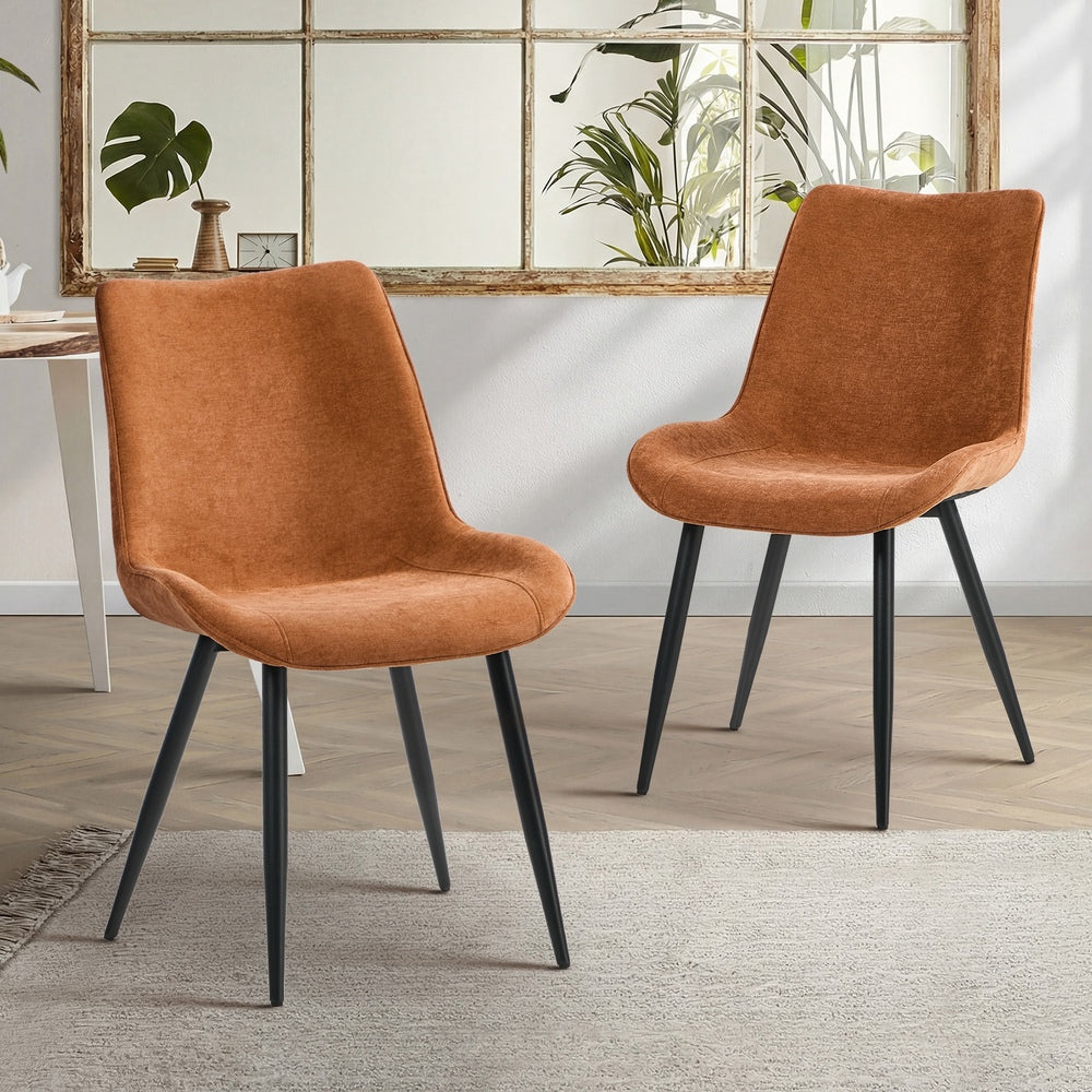 Dining Chairs Orange Upholstered