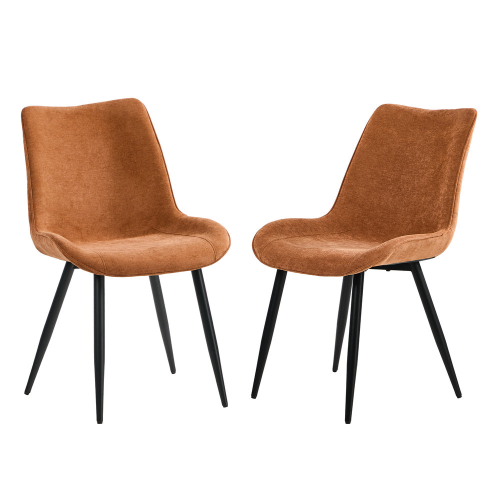 Dining Chairs Orange Upholstered