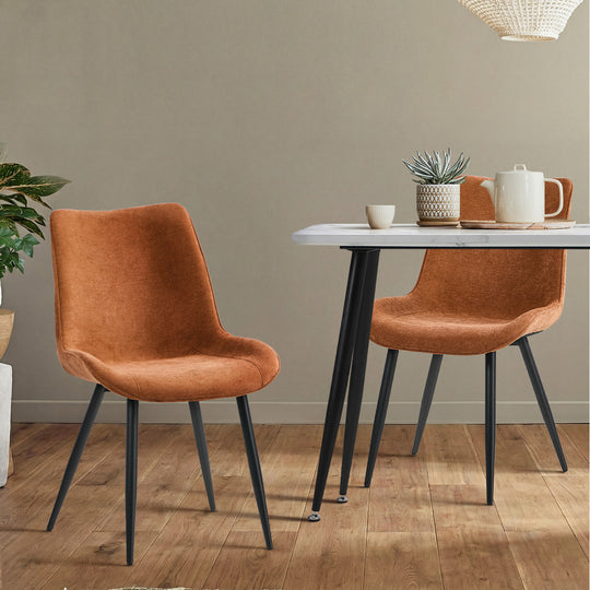 Dining Chairs Orange Upholstered
