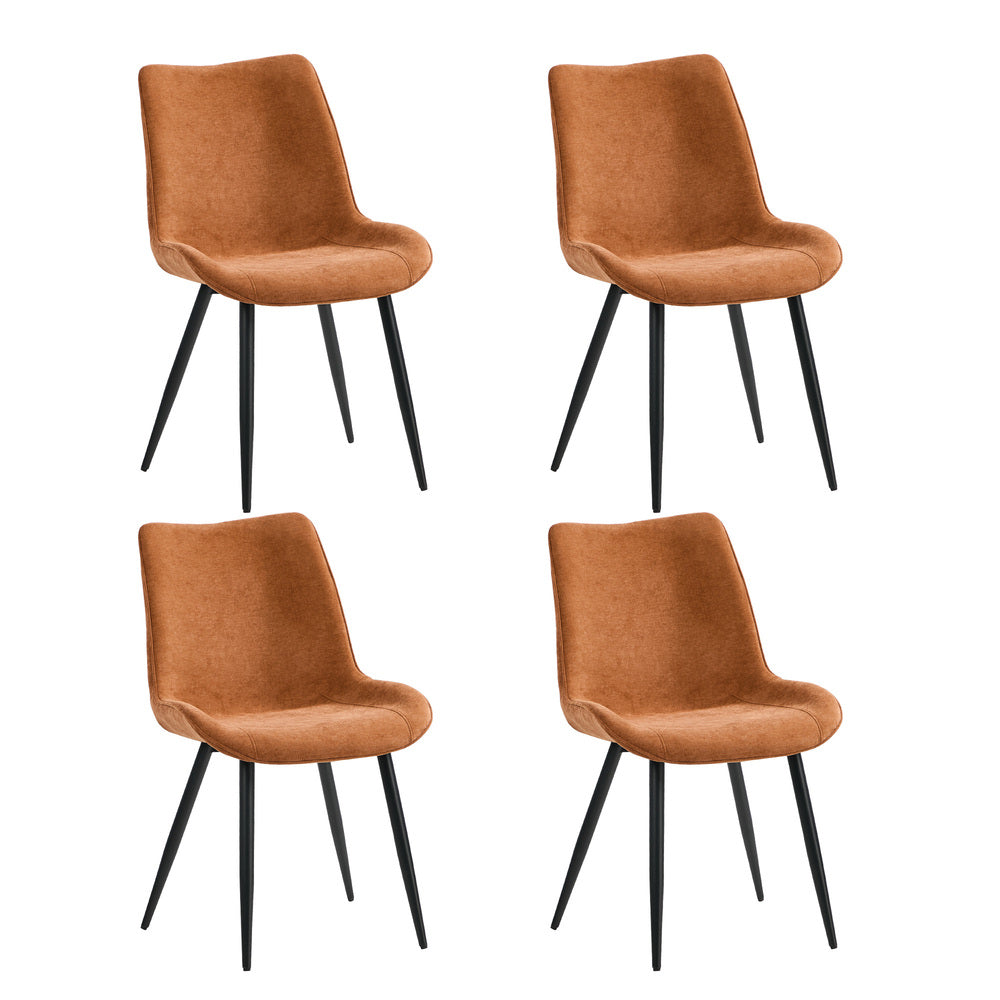 Accent Dining Chairs Orange Linen