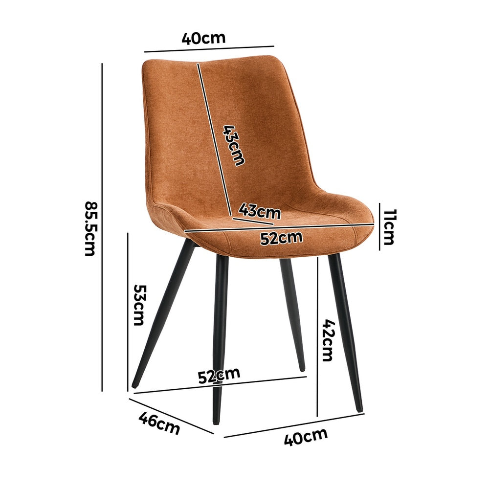 Accent Dining Chairs Orange Linen