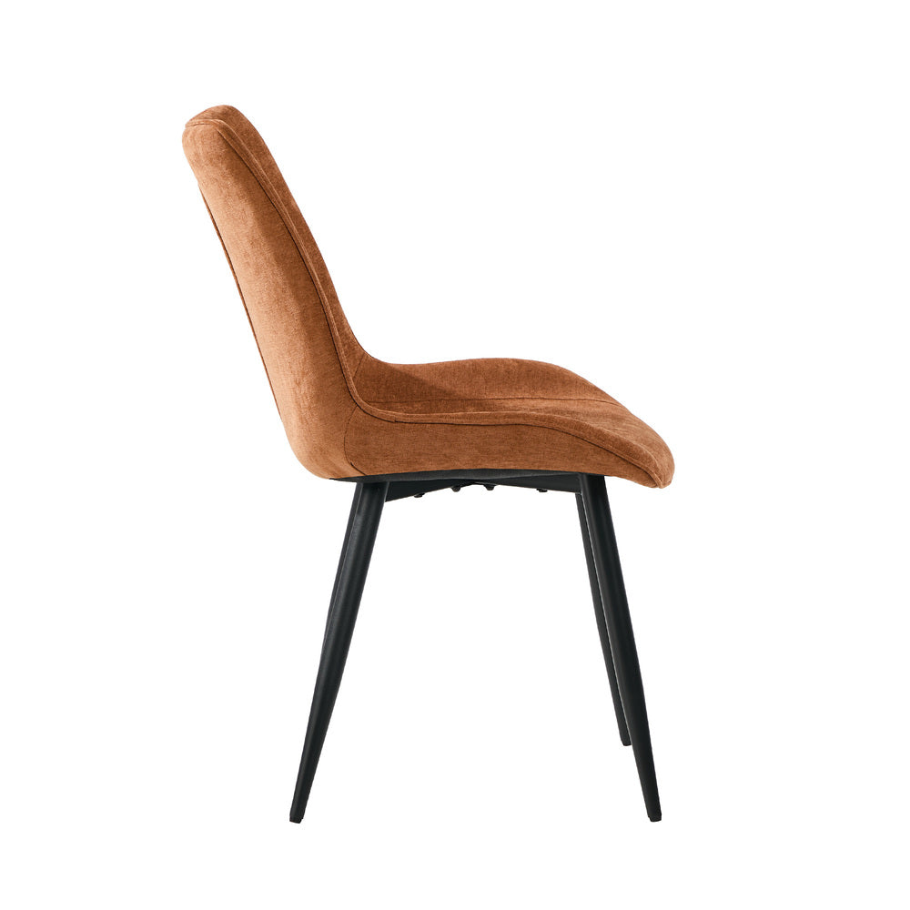 Accent Dining Chairs Orange Linen