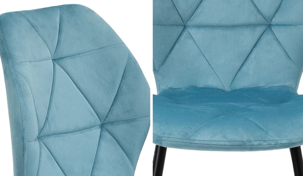 Dining Chairs Velvet Blue/Grey