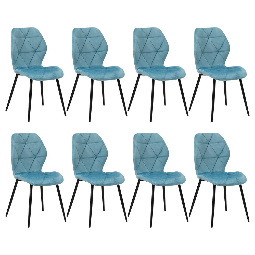 Dining Chairs Velvet Blue/Grey