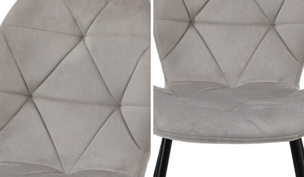 Dining Chairs Velvet Blue/Grey