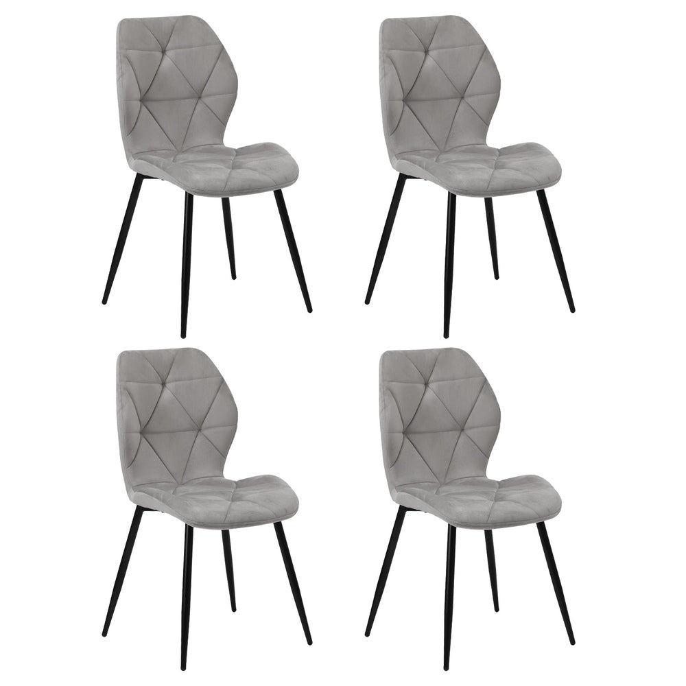 Dining Chairs Velvet Blue/Grey