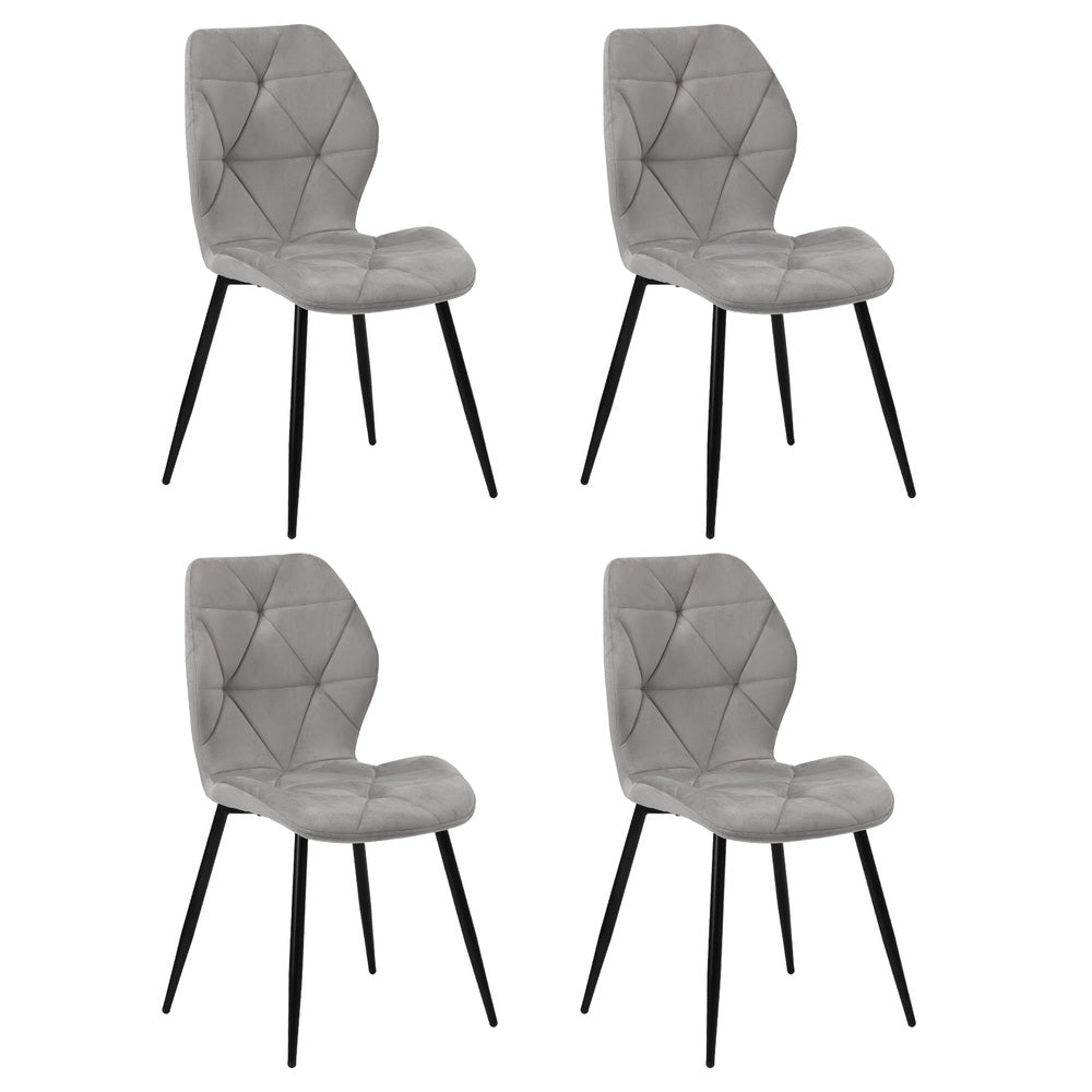 Dining Chairs Velvet Blue/Grey