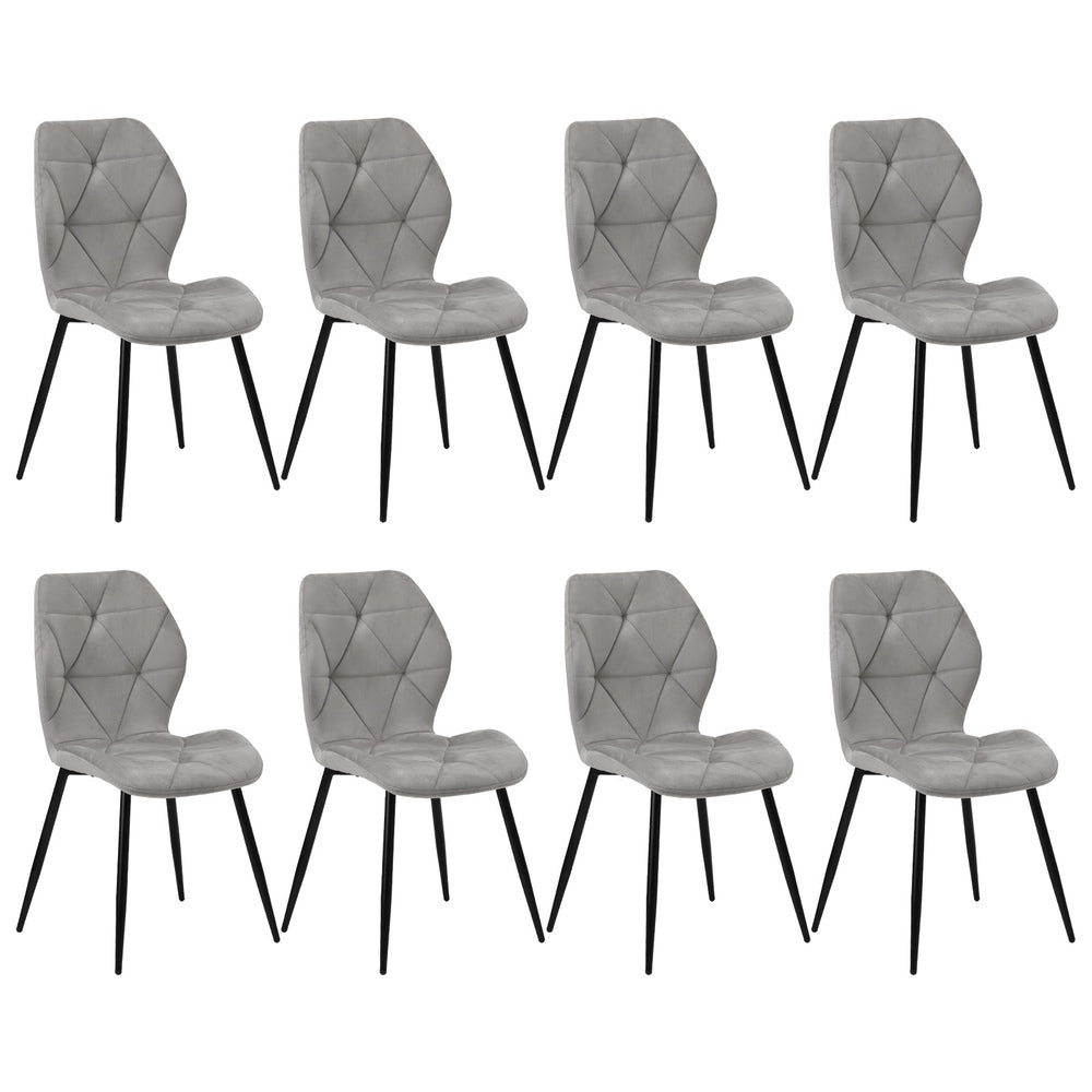 Dining Chairs Velvet Blue/Grey
