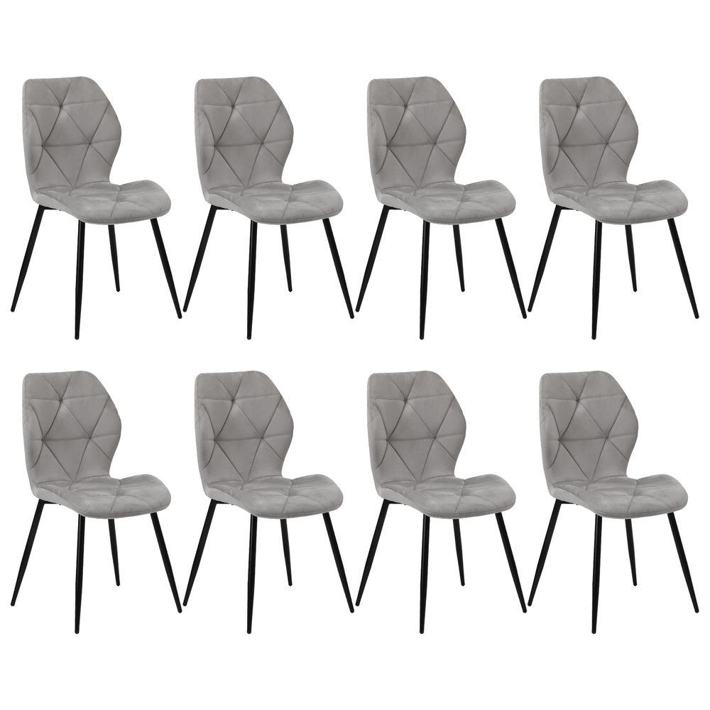 Dining Chairs Velvet Blue/Grey