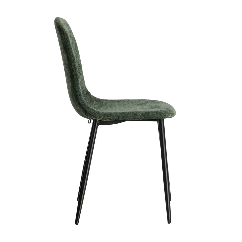 Green Chenille Dining Chairs Set of 2 | Simpledeals