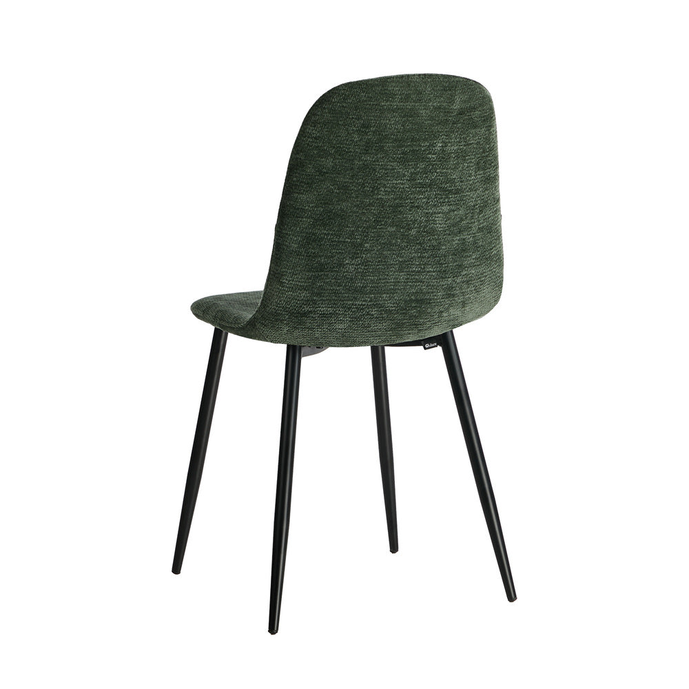 Green Chenille Dining Chairs Set of 2 | Simpledeals